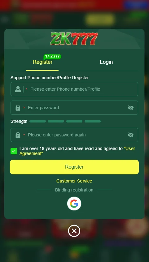 zk777 register
