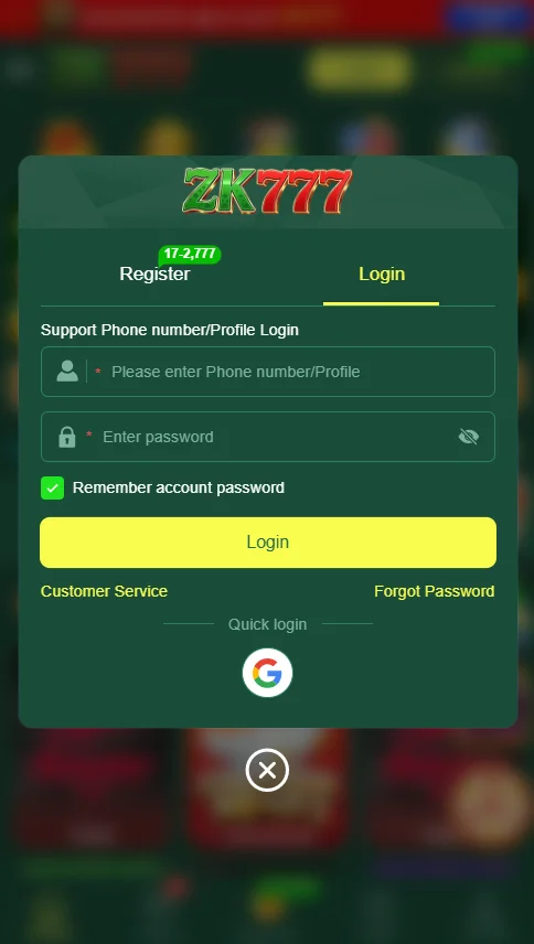 zk777 login